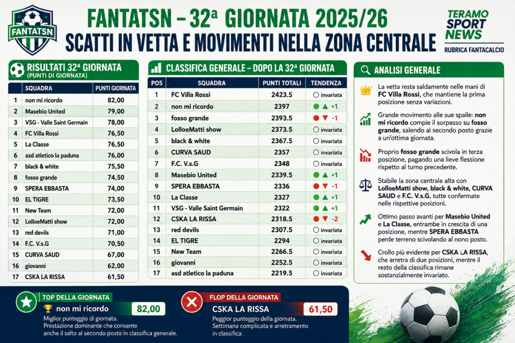 fantatsn giornata 32